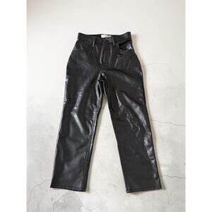 ABERCROMBIE & FITCH Ultra High Rose Vegan Leather Ankle Straight Pants Size 2 Sh